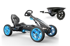 AKTION BERG Pedal-Gokart Rally APX Blue + Anhänger Trailer L -50%