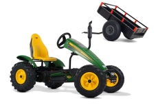 AKTION BERG Pedal-Gokart John Deere + Anhänger Trailer XL