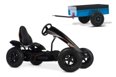 AKTION BERG Pedal-Gokart Black Edition + Anhänger Steel Trailer