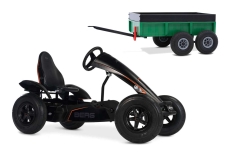 AKTION BERG Pedal-Gokart Black Edition + Anhänger Tandem Trailer XL