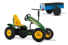 AKTION BERG Pedal-Gokart John Deere + Anhänger Steel Trailer