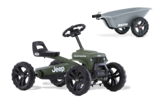 AKTION BERG Pedal-Gokart Jeep® Buzzy Sahara + Anhänger Trailer S -50%