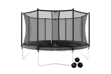 Trampolin BERG Favorit 430 Grau Levels + Sicherheitsnetz Comfort