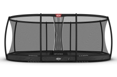 Trampolin BERG Grand Champion InGround 520 Grey + Sicherheitsnetz Deluxe