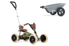 BERG Pedal-Gokart Buzzy Retro 2-in-1 Green mit Schubstange