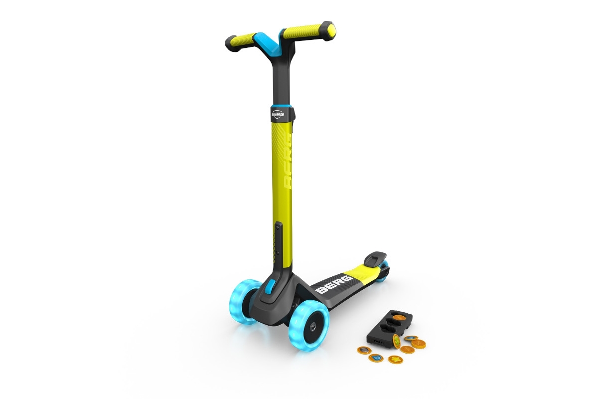 BERG Nexo Lime Skater-Roller - Foldable Lights Magnet Deck