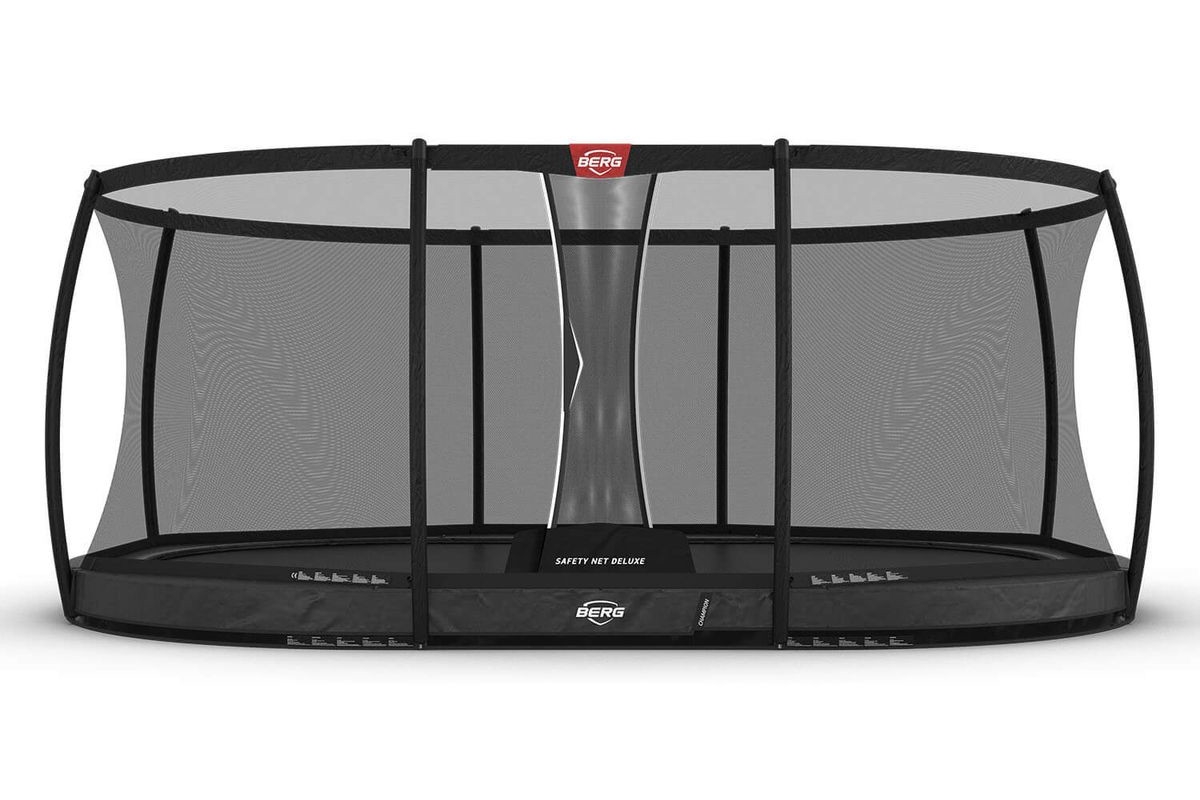 Trampolin BERG Grand Champion InGround 520 Grey AIRFLOW + Sicherheitsnetz Deluxe