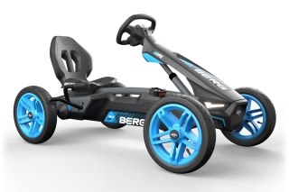 AKTION BERG Pedal-Gokart Rally APX Blue + Anhänger Trailer L -50%