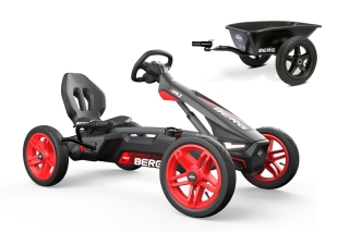 AKTION BERG Pedal-Gokart Rally APX Red 3 Gears + Anhänger Trailer L -50%