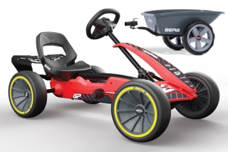 AKTION BERG Pedal-Gokart Reppy GP + Anhänger Trailer M -50%