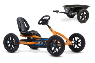 AKTION BERG Pedal-Gokart Buddy B-Orange + Anhänger -50%