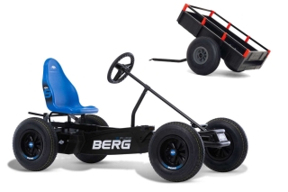 AKTION BERG Pedal-Gokart B.Pure Blue + Anhänger Trailer XL