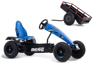 AKTION BERG Pedal-Gokart B.Super Blue + Anhänger Trailer XL
