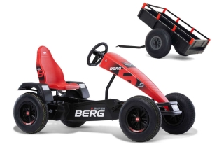 AKTION BERG Pedal-Gokart B.Super Red + Anhänger Trailer XL