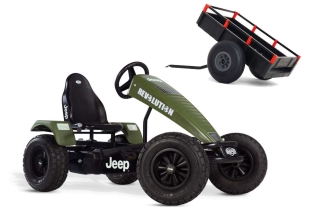 AKTION BERG Pedal-Gokart Jeep® Revolution + Anhänger Trailer XL