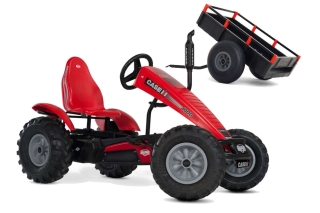 AKTION BERG Pedal-Gokart Case IH + Anhänger Trailer XL