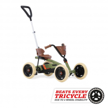 BERG Pedal-Gokart Buzzy Retro 2-in-1 Green mit Schubstange