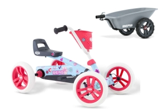 AKTION BERG Pedal-Gokart Buzzy Bloom + Anhänger Trailer S -50%