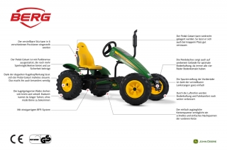 AKTION BERG Pedal-Gokart John Deere + Anhänger Trailer XL