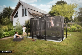 Trampolin BERG Ultim Champion FlatGround ECO 410 + Sicherheitsnetz DLX XL