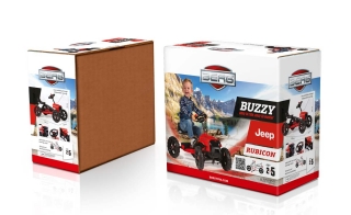 AKTION BERG Pedal-Gokart Jeep® Buzzy Rubicon + Anhänger Trailer S -50%