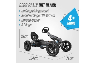 BERG Pedal-Gokart Rally DRT Black 3 Gears