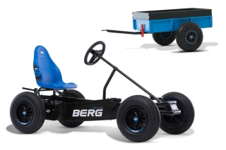AKTION BERG Pedal-Gokart B.Pure Blue + Anhänger Steel Trailer