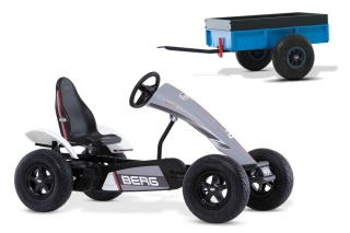 AKTION BERG Pedal-Gokart Race GTS + Anhänger Steel Trailer XL