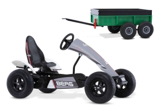 AKTION BERG Pedal-Gokart Race GTS + Anhänger Tandem Trailer XL