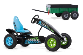 AKTION BERG Pedal-Gokart X-ite + Anhänger Tandem Trailer XL
