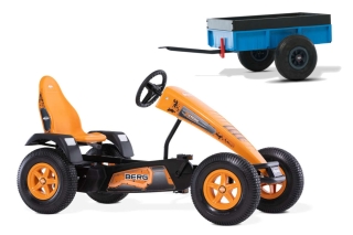 AKTION BERG Pedal-Gokart X-Cross + Anhänger Steel Trailer