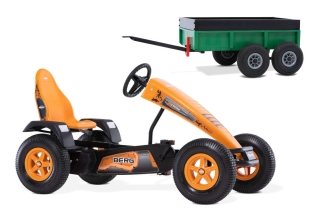AKTION BERG Pedal-Gokart X-Cross + Anhänger Tandem Trailer XL