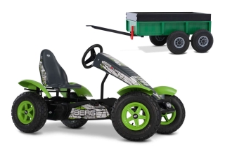 AKTION BERG Pedal-Gokart X-Plore + Anhänger Tandem Trailer XL