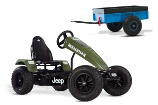 AKTION BERG Pedal-Gokart Jeep® Revolution + Anhänger Steel Trailer