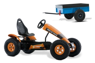 AKTION BERG Pedal-Gokart X-Treme + Anhänger Steel Trailer