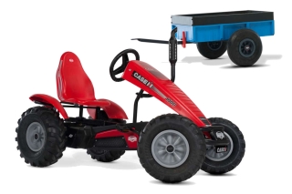 AKTION BERG Pedal-Gokart Case IH + Anhänger Steel Trailer