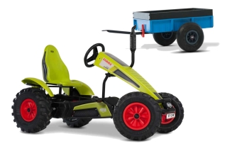 AKTION BERG Pedal-Gokart Claas Gokart + Anhänger Steel Trailer