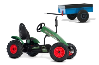 AKTION BERG Pedal-Gokart Fendt + Anhänger Steel Trailer