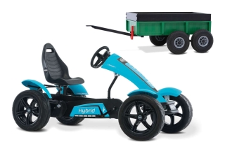 AKTION BERG Elektro Pedal-Gokart Hybrid E-BFR + Anhänger Tandem Trailer XL
