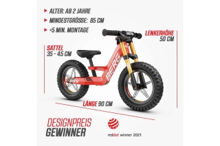 Laufrad BERG Biky Cross Red Handbrake 12 Zoll