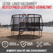 Trampolin BERG Grand Champion InGround 520 Grey AIRFLOW + Sicherheitsnetz Deluxe
