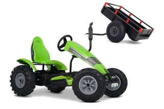 AKTION BERG Pedal-Gokart Deutz Fahr + Anhänger Trailer XL