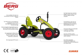 AKTION BERG Pedal-Gokart Claas Gokart + Anhänger Trailer XL