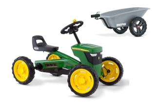 AKTION BERG Pedal-Gokart Buzzy John Deere + Anhänger Trailer S -50%