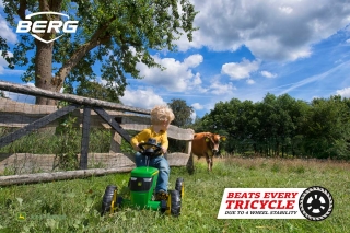 AKTION BERG Pedal-Gokart Buzzy John Deere + Anhänger Trailer S -50%