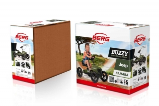 AKTION BERG Pedal-Gokart Jeep® Buzzy Sahara + Anhänger Trailer S -50%