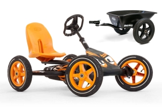 AKTION BERG Pedal-Gokart Buddy PRO + Anhänger -50%