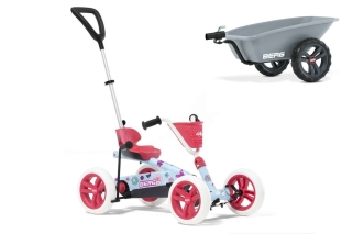 BERG Pedal-Gokart Buzzy Bloom 2-in-1 mit Schubstange
