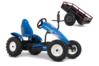 AKTION BERG Pedal-Gokart New Holland + Anhänger Trailer XL