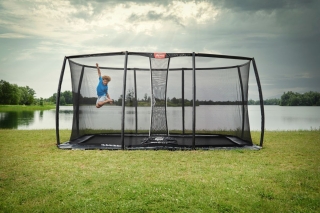 Trampolin BERG Ultim Elite FlatGround 500 + Sicherheitsnetz DLX XL